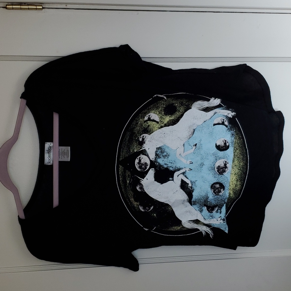 Rocker Girl V-neck Unicorn Top